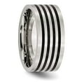 thumbnail image 4 of Chisel Stainless Steel Brushed Black Rubber 10.00mm Ring Size 8.5  Men, 4 of 7
