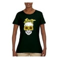 thumbnail image 2 of Skull Sunflower Skeleton Bandana Inspirational/Christian Womens Graphic T-Shirt, Forest Green, 3XL, 2 of 3