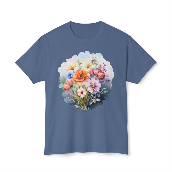 Floral T-Shirt, Vintage Flowers Tee, Floral Tees, Floral Art Design Shirt, Tee Shirt with Floral Art