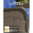thumbnail image 6 of Toject Outdoor Patio Furniture Set, All-Weather Brown Wicker Outside Furniture with 42 Inch Fire Pit Table, 5 Pieces Conversation Set with Swivel Chairs for Backyard Deck Garden, Navy Blue, 6 of 8