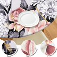 thumbnail image 4 of Flower Design Round Tablecloth with Elastic Fit, Soft Water-Resistant Fabric for Spring and Summer Decor, Fits 44-52 Inch Tables, 4 of 7