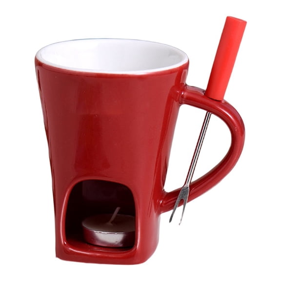 ZORVIK Chocolate Fondue Cup Fondue Cup with Fork, Melting Pot for Christmas Cookies
