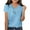 Sky Blue, variant on Little Kid Girls Casual Short Sleeve V Neck T Shirt Pure Color Ruffled Button Top For Everyday Wear School Outdoor Spring Summer Girls Christmas Long Sleeve Tops Teenage Girl Tops 7-8 Years Purple