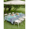 thumbnail image 4 of Outdoor Tablecloth with Umbrella Hole for Patio/Picnic/Party/Camping, Purple Green Boho Waterproof Table Cloth Rectangle Table Cover Washable, Vintage Ethnic Tribe Abstract Art (60"x 102"), 4 of 8