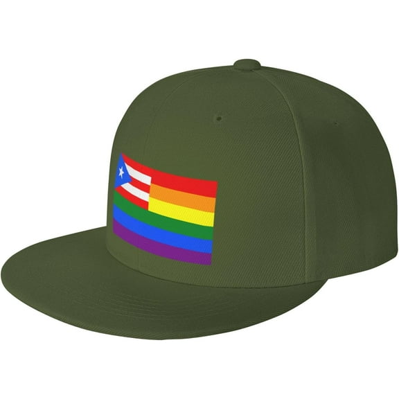 Pride Rainbow LGBT Flag of Puerto Rico Snapback Hats for Men Women Baseball Cap Adjustable Flat Bill Sun Hat