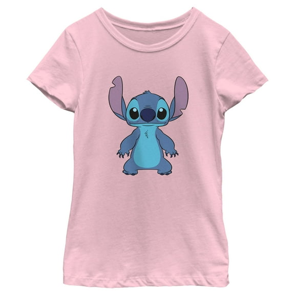 Girl's Lilo & Stitch Standing Stitch Graphic Tee Light Pink Medium
