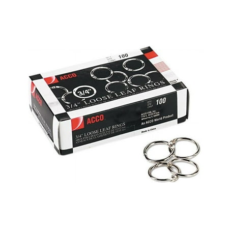 UPC: 0050505722013 | ACCO Metal Book Rings  3/4  Diameter  100 Rings/Box