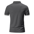 thumbnail image 5 of Men's Golf Shirt Casual Sports V Neck Ribbed Collar Short Sleeve Fashion Casual Solid Color Plain Spring & Summer Regular Fit M, 5 of 5