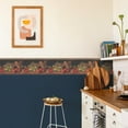 thumbnail image 3 of Tuscan Kitchen Fruits Wallpaper Border - Squirrel, Red Apple, Pear on Black Crackle - Kitchen Wall Décor - 15 feet Long, 6.875 in. Wide, 3 of 8