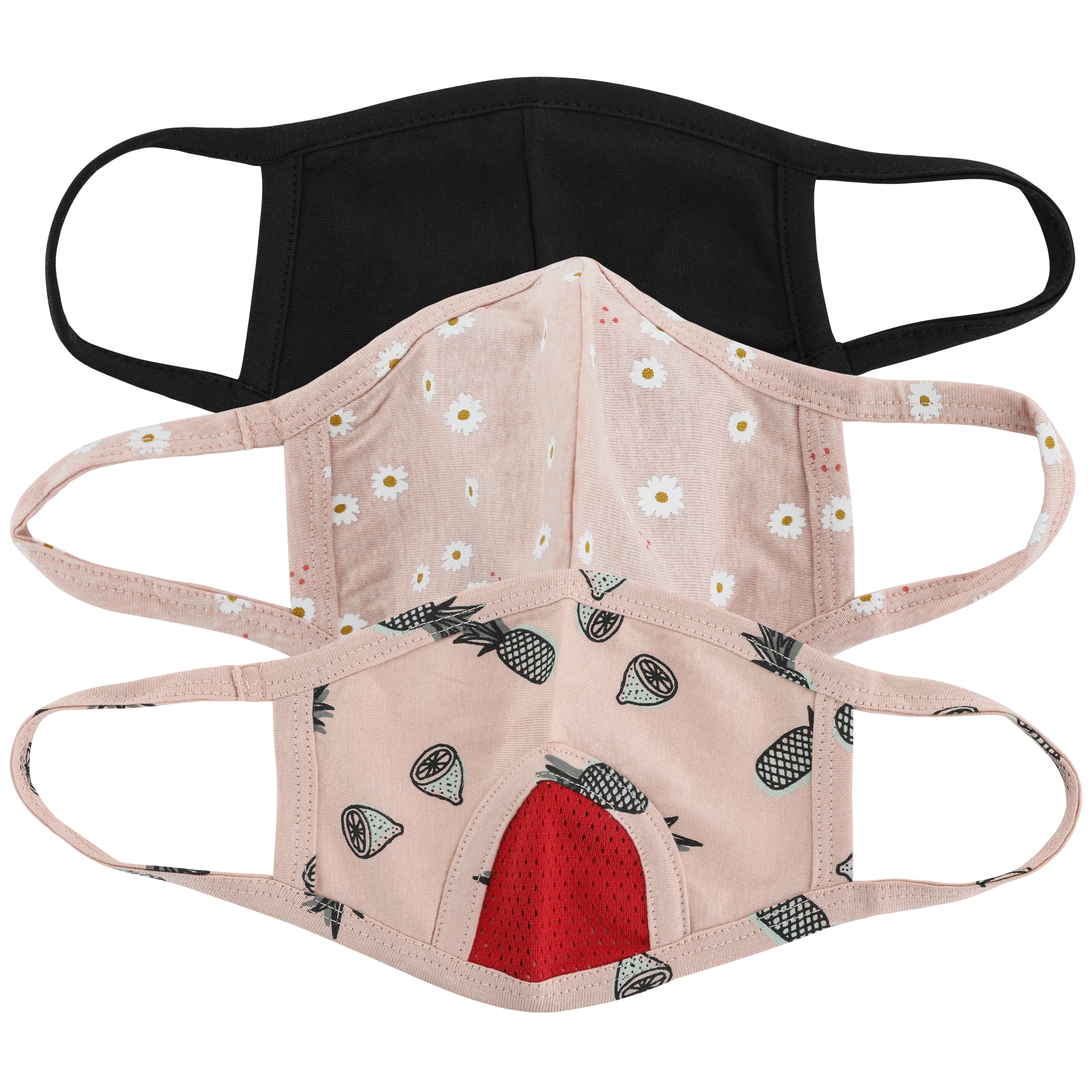 3 Pcs Kids Size Cute Print Variety Pack Face Mask for Children Reusable