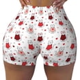 thumbnail image 2 of KLL cute cat hearts Pattern Workout Shorts for Women Scrunch Short Gym Yoga Running Sport Active Exercise Fitness Shorts-Large, 2 of 8