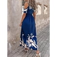 thumbnail image 6 of Women's Printed Cold Shoulder Dress 100% Polyester With Pockets Flowy Lightweight Easy Care For Everyday Wear, 6 of 7