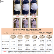 BIMEI Fake Pregnancy Sponge Belly with Seamless Waistband for Movie TV Series Props Spoof Costume Cosplay Actor Performance Womens Novelty Pregnant Belly Costume Accessory,Beige,L(8-10 months)