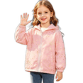thumbnail image 3 of Husipze Toddler Cute Printed Hooded Windbreaker Jacket Girls Boys Full Zip Fleece Lined Lightweight Coat Long Sleeve Windproof Outerwear Pink 2 Years, 3 of 10