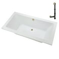 thumbnail image 4 of Streamline N-4140-715-PBR 66 in. x 34 in. Acrylic Soaking Drop-In Bathtub in Glossy White, With External Drain in Polished Brass, 4 of 12