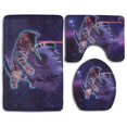 thumbnail image 1 of GOHAO Cool Laser Cat 3 Piece Bathroom Rugs Set Bath Rug Contour Mat and Toilet Lid Cover, 1 of 2