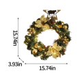 thumbnail image 3 of Fek888 Christmas Wreath Front Door Large Gold Lighted Christmas Wreath Wrought Iron Wooden Front Door Christmas Wreath/Wreath Fall/Indoor Outdoor Home Door Wreath/Christmas Wreath/Christmas Tree, 3 of 7