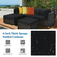 thumbnail image 6 of Costway 5PCS Patio Rattan Furniture Set Sectional Conversation Set Ottoman Table Black, 6 of 12