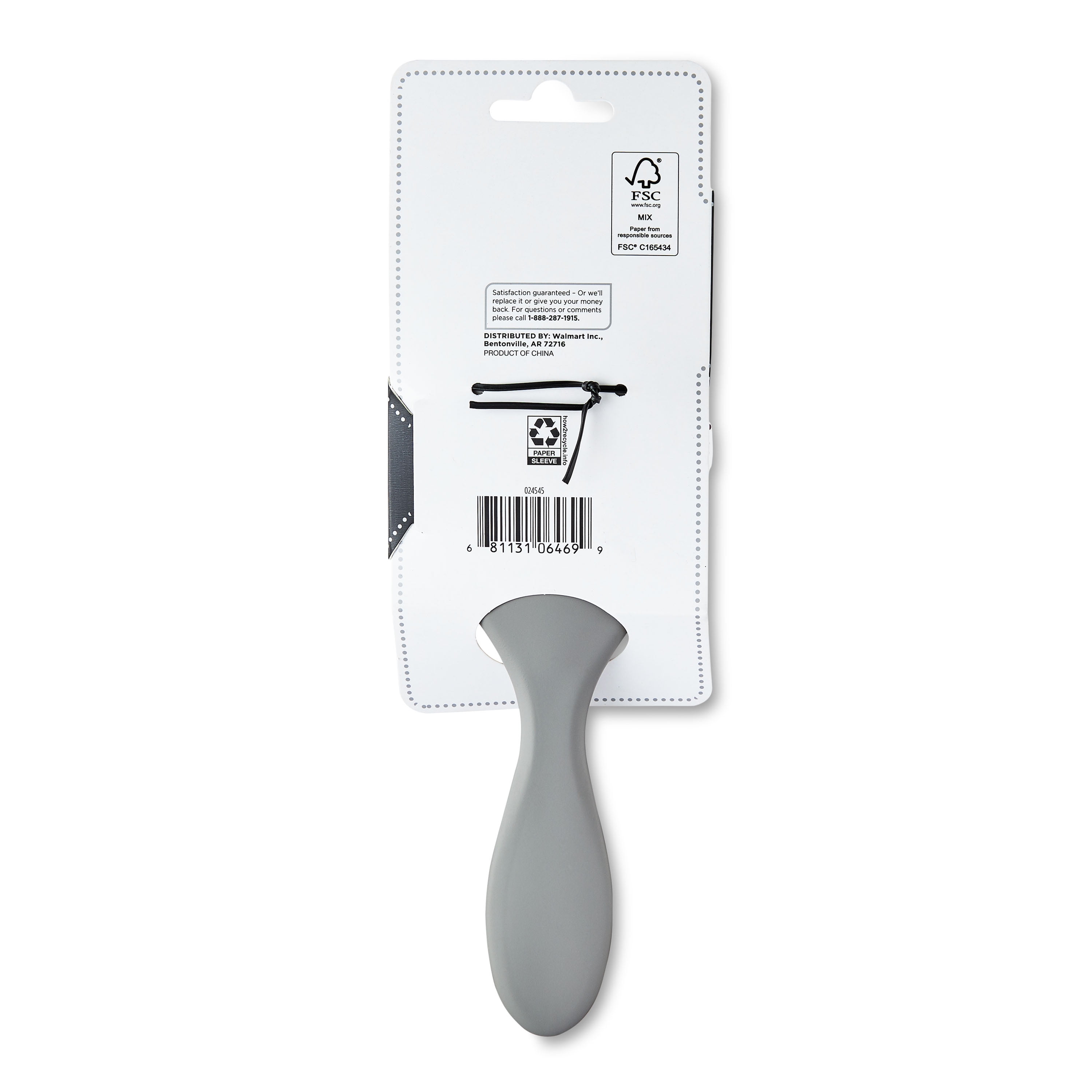 Equate Wet Shower Brush for Detangling Wet or Dry Hair, Gray