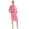 thumbnail image 3 of BC BARE COTTON Women's Robe Microfiber Plush Fleece Shawl Bathrobe - Pink - Medium, 3 of 5