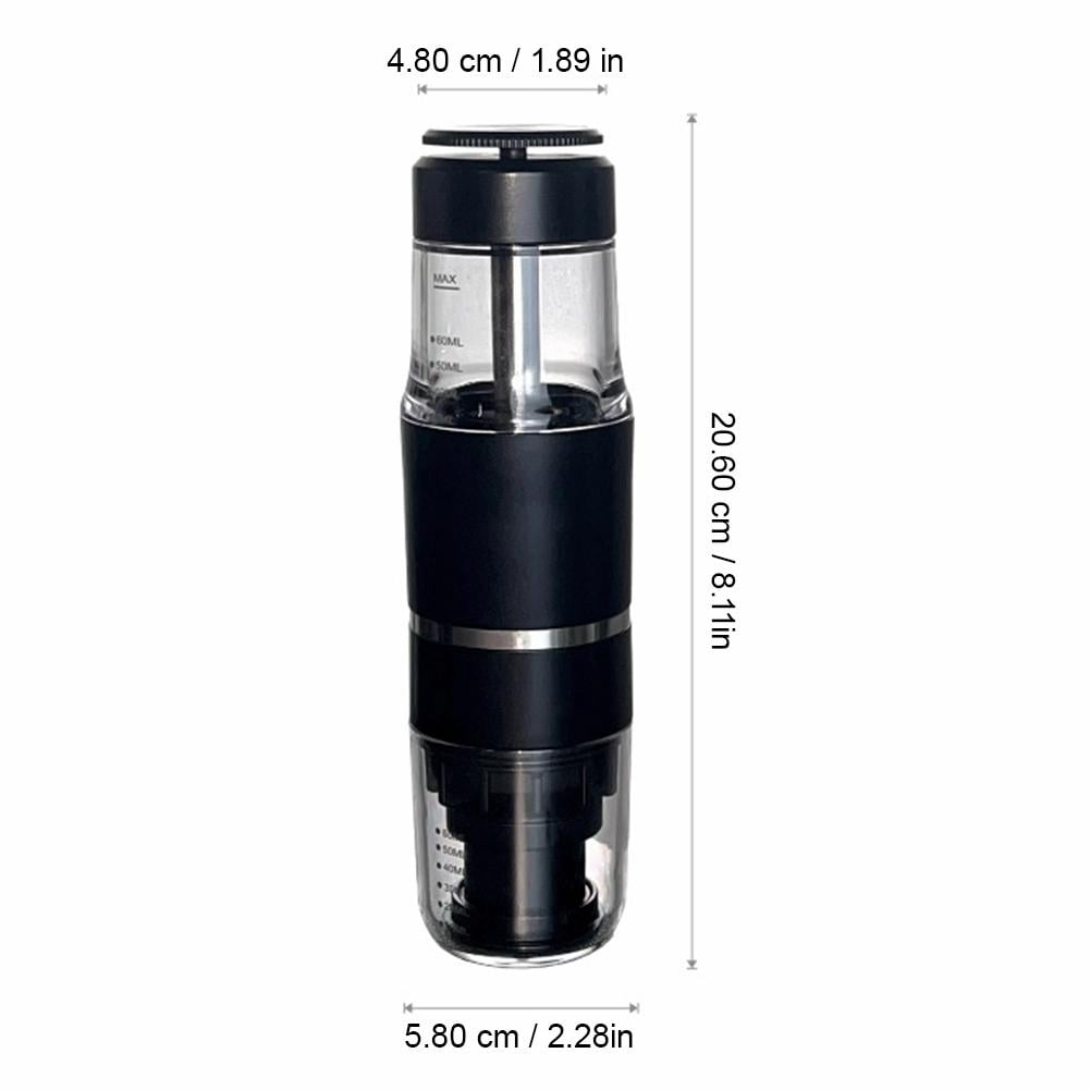 Portable Espresso Maker for Travel & Camping 18 Bar Manual Coffee Machine Ground Coffee & Pods Small Hand Press Espresso C-offee Maker for Office, Hiking, RV - Black