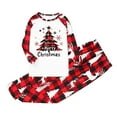 thumbnail image 4 of Yievot Christmas Family Matching Pajamas Sets PJ's Sleepwear Christmas Trees Printed Long Sleeve Shirts and Plaid Pants 2 Piece Soft Loungewear Pjs Set, 4 of 6