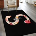 thumbnail image 2 of Black Letter S Flower Area Rugs 3x5 ft Watercolor Alphabet S Pink Beige Floral Leaf Washable Rug Non Slip Indoor Carpet Absorbent Floor Mat for Living Room Bedroom Dining Room, 2 of 9