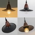 thumbnail image 3 of KAYYELAMP Inclined Position Roof Tracking Light H-Type Adjusted Rotated Angle 3.2 Ft Wire Walnut Base Black Shade Retro Design Droplight for Home Kitchen(No Bulb, Track), 3 of 7