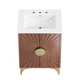 thumbnail image 3 of Pemberly Row 24" Solid Mango Wood Bathroom Vanity in White/Walnut, 3 of 7