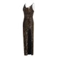 thumbnail image 5 of ICHUANYI Liquidación Vestido De Mujer Vestido De Noche Sexy Escote En V Dividido Lentejuelas Moda Sin Mangas Verano Ichaunyi WER2023082204121, 5 of 9