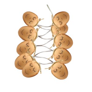 Pâques LED Bow Smiley Egg Light String, éclairage décoratif alimenté par batterie pour les vacances et la fête, chaud blanc Glow