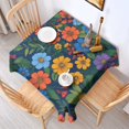 thumbnail image 2 of Pioneer Flower Floral Print Pattern Square Tablecloth,Waterproof Square Table Cover,Wipeable Spillproof Washable Table Cover for Home Kitchen Party Decor 42"X42"(107x107cm), 2 of 6