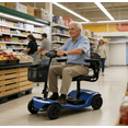 thumbnail image 2 of 4-Wheel Foldable Mobility Scooter for Seniors, Portable Electric Power Scooter with Stable Anti-Tip Wheels, Rear Brake Light, USB charging port,Supports 330 lbs,Travel Scooter,Blue, 2 of 9