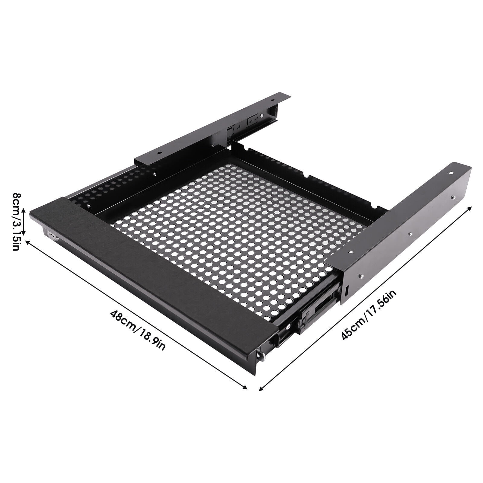 Black Under Desk Mounted Sliding Pull-out Drawer Drawer Storage Organizer for Standing Desks Pull-out Drawer