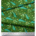 thumbnail image 2 of Soimoi Green Cotton Poplin Fabric Dot & Leaves Decor Fabric Printed Yard 56 Inch Wide, 2 of 2