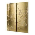 Cherry Blossom Panel Wall Art - Set of 2 - Gold Leaf, Pink Finish