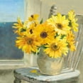 thumbnail image 3 of Nai, Danhui 20x20 Black Modern Framed Museum Art Print Titled - Sunflowers by the Sea Crop Light, 3 of 5