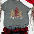 thumbnail image 1 of Hauts de Noël en Solde T-Shirt à Manches Courtes Tendance de Noël pour Femmes Blouse Décontractée Imprimée Gris L, 1 of 1
