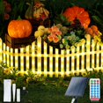 thumbnail image 1 of Luces solares para jardín Hopolon, paquete de 4, 144 LED, color blanco, 1 of 7