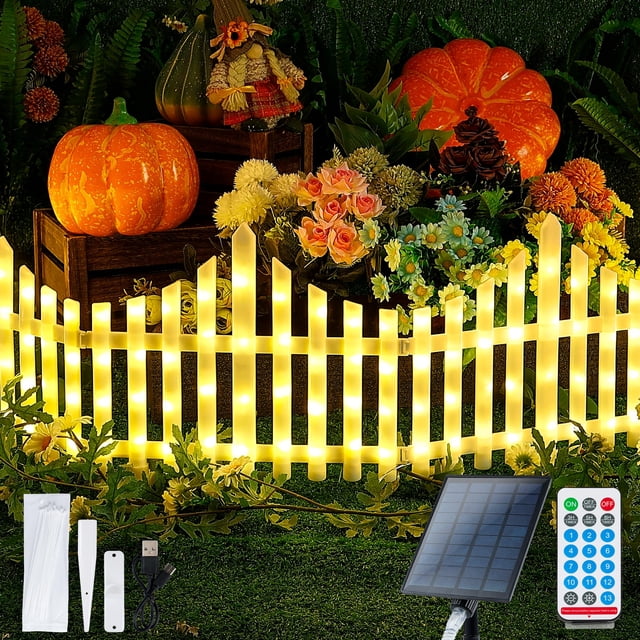Luces solares para jardín Hopolon, paquete de 4, 144 LED, color blanco