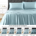 thumbnail image 4 of Bamboo Sheets Set of 4 - Rayon from Bamboo Cooling Bed Sheets, 16" Deep Pocket Fitted Sheet for Hot Sleepers, Full Size Soft Wrinkle-Resistant Bedding, 4 of 9