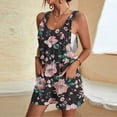 thumbnail image 2 of safuny Women's Jumpsuits Romper Overalls Causal Bandage Loose With Pocket For Women Summer Leaves Print Scoop Neck Trousers Sleeveless Multicolor XXXL, 2 of 5