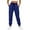 Blue, variant on Women's Wide Leg Pants High Waisted Waffle Knit Drawstring Sweatpants Casual Slacks Work Pants Business Palazzo Trousers with Pockets
