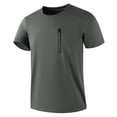 thumbnail image 2 of Antinious Men Solid Short Sleeve Crewneck Summer Zip Pocket Casual T-Shirts, 2 of 5