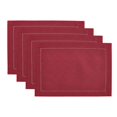thumbnail image 1 of Elrene Home Fashions Alison - Juego De 4 Manteles Individuales De Tela Con Diseño De Borde Con Ojales, Resistente A Las Arrugas, 13 X 19 Pulgadas, Color Arándano, 1 of 5