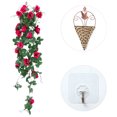 thumbnail image 1 of Guirnalda de rosas artificiales para colgar, decoración de pared realista con cesta, 1 of 4