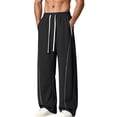 thumbnail image 3 of Babcutegg Mens Plus Size Sweatpants with Pockets Drawstring Loose Fit Spring Fall Athletic Casual Wide Leg Pants Black Size 3XL, 3 of 8