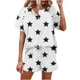 thumbnail image 1 of Conjunto de Verano para las Mujeres Impresión Casual Botón de Manga Corta Ropa de Noche Pantalones Cortos Ropa de Dormir, Conjunto de Ropa para las Mujeres, 1 of 7