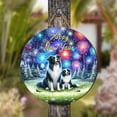 thumbnail image 4 of Happy New Year Border Collie Family Cheer Winter Midnight Firework Round Wood Sign Borders Dog Lovers Gifts Idea Hanging Wall Home Decor - 02025, 4 of 5