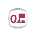 thumbnail image 1 of Qatar National Flag Purple Pattern Square Mirror Portable Compact Pocket Makeup Double Sided Glass, 1 of 3